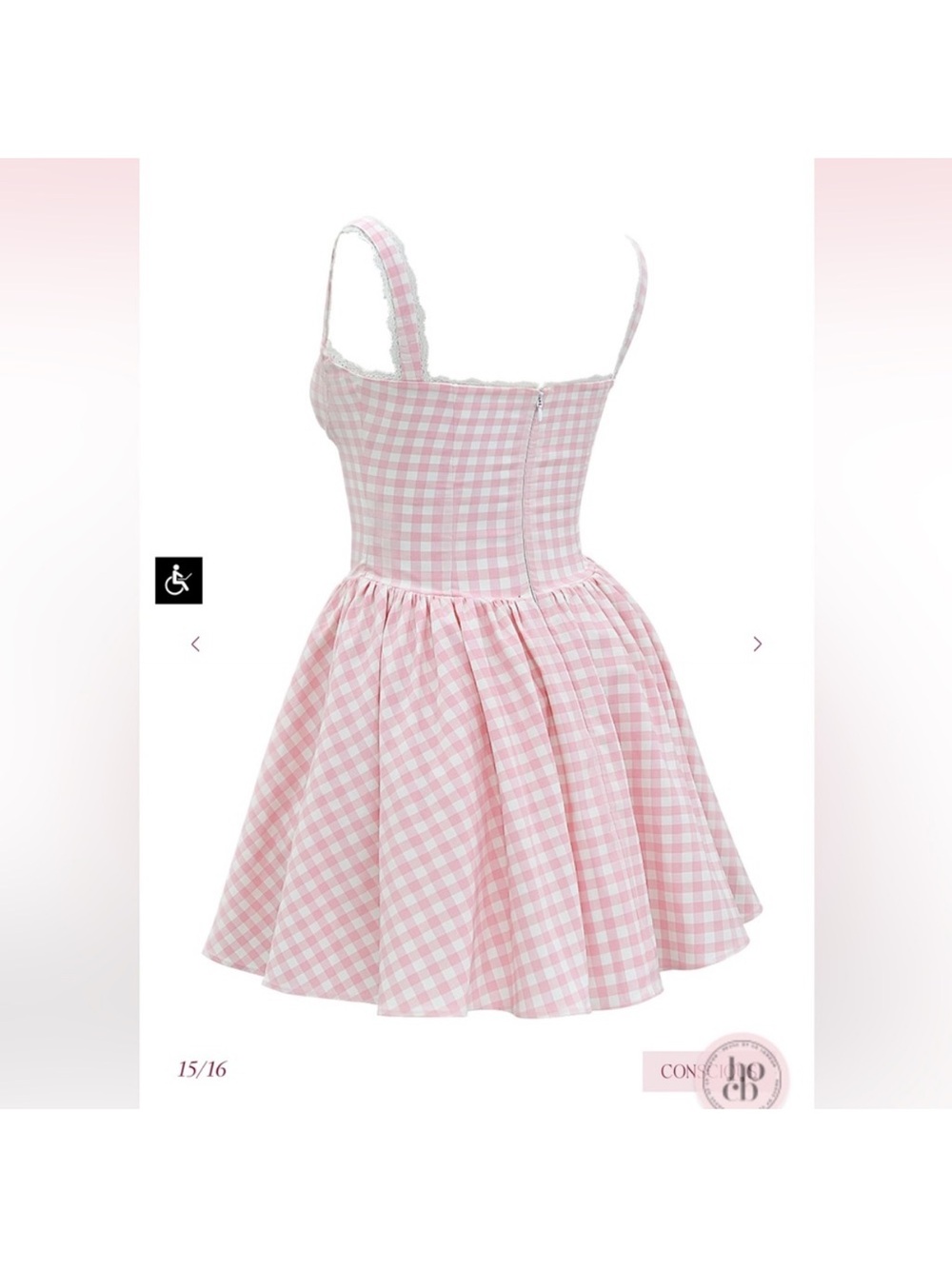 House of CB Strawberry Shortcake Brigitte Gingham Mini Dress Size Small A-C Cup - Picture 5 of 12